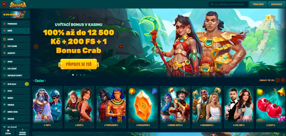 Spinanga casino homepage