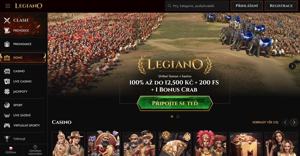 Legiano Casino homepage