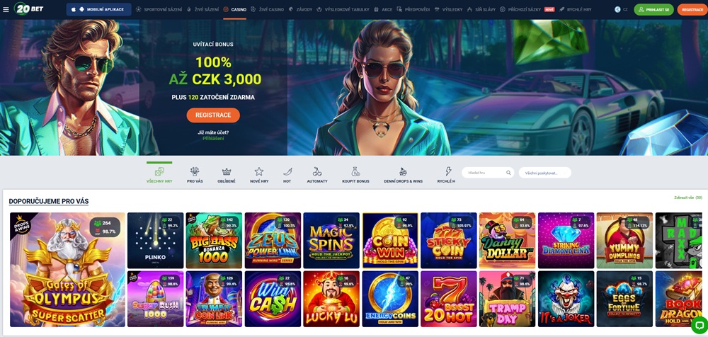 20BET casino homepage