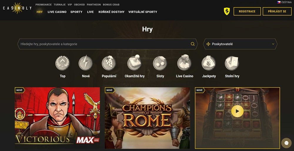 Casinoly Casino homepage