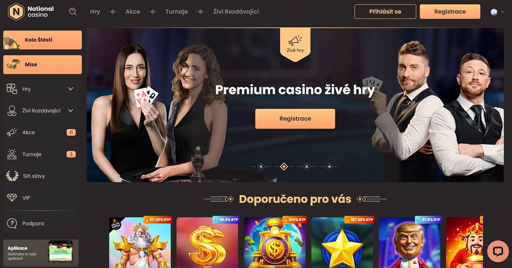 National Casino homepage