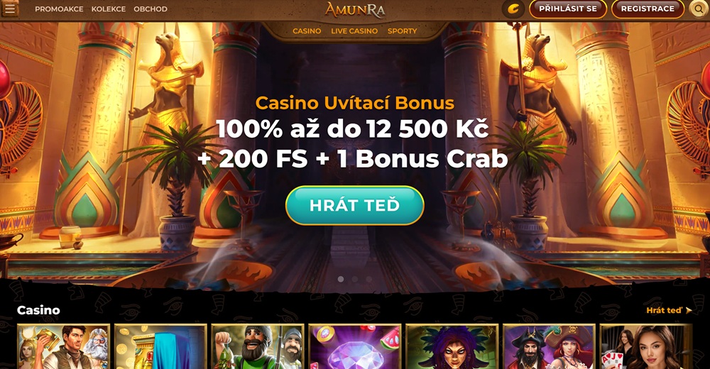 AmunRa casino homepage