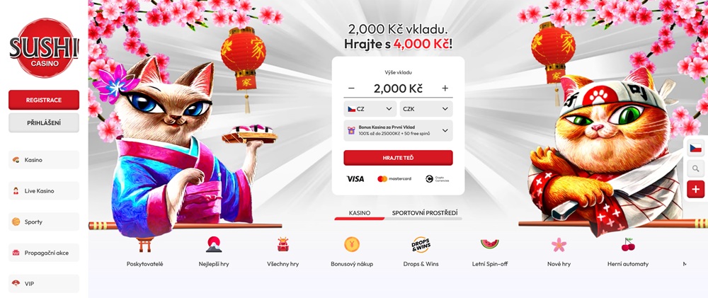 Sushi casino homepage