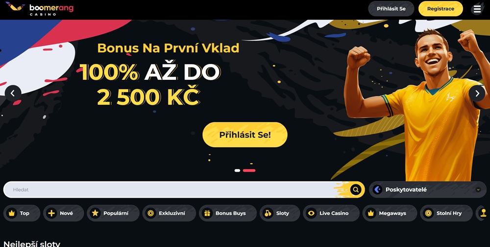 Boomerang casino homepage