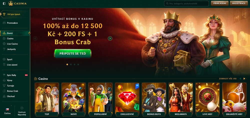 Casinia casino homepage