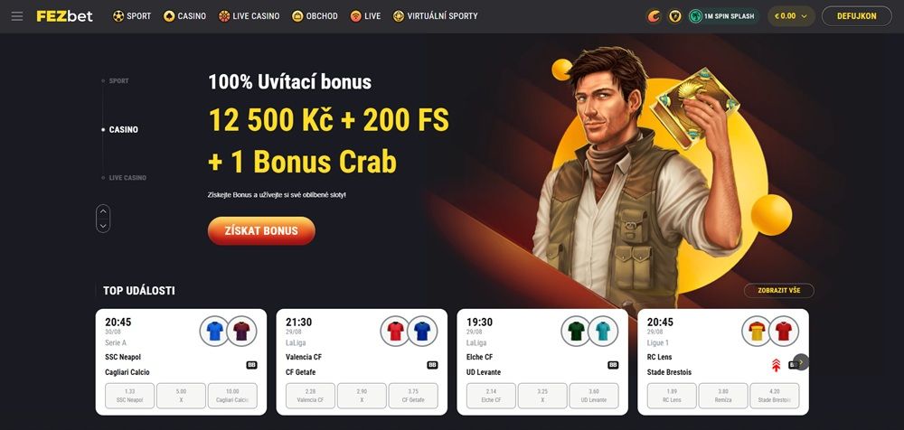 Fezbet casino homepage