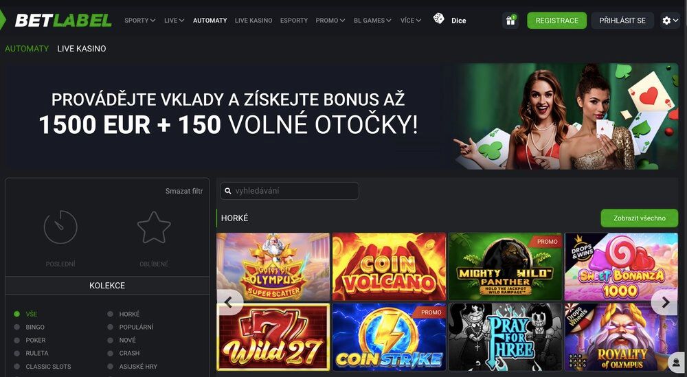 BetLabel náhled webu