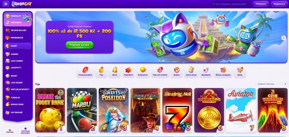 Robocat casino homepage