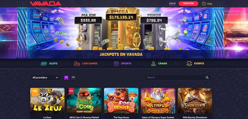 Vavada casino homepage