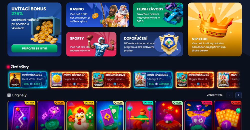Flush casino HP CZ