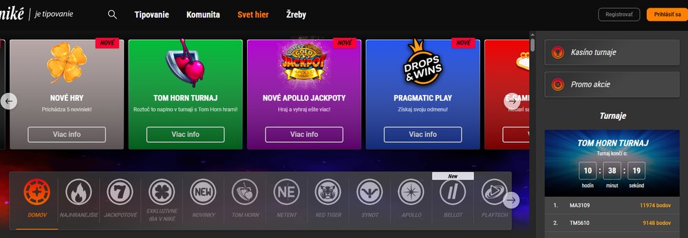 Niké casino HP CZ